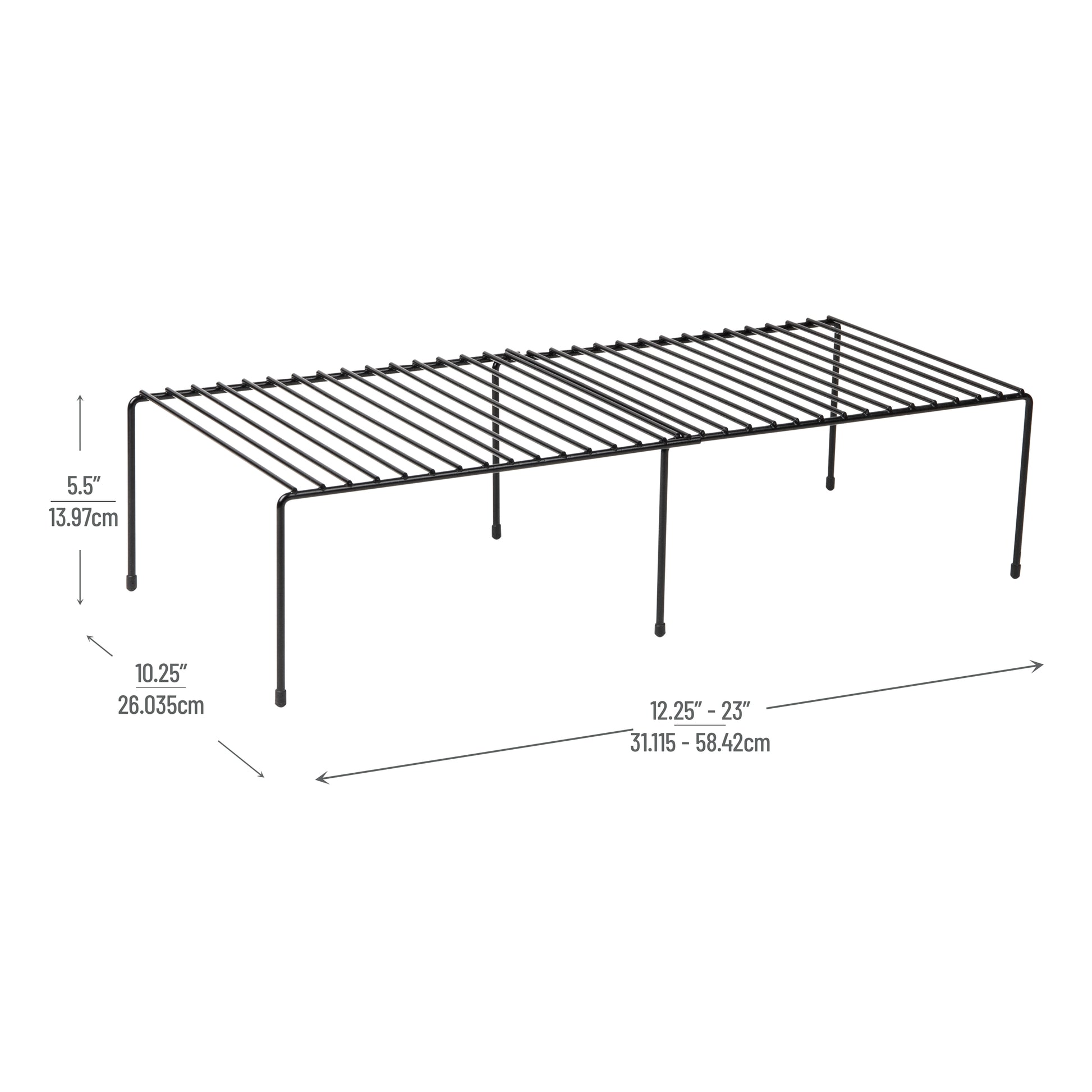 Mind Reader Expandable Kitchen Counter and Cabinet Shelf, Silver