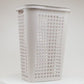 Mind Reader Slim Tapered Laundry Hamper with Lid, 50L Plastic Clothes Basket with Swiss Cross Cut-Outs, Lightweight & Ventilated Laundry Bin with Handles