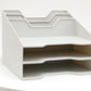 Mind Reader Desktop Organizer, Vertical File Holder, Paper Trays, Office, Plastic, 12.5"L x 11.75"W x 9.5"H, Beige