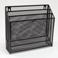 Mind Reader Vertical File Storage, Desktop Organizer, Wall Mount, Office, Metal Mesh, 12.5"L x 3.75"W x 11.5"H