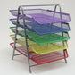 Mind Reader 5-Tier Paper Tray, Desktop Organizer, File Storage, Workspace, Office, Metal Mesh, 11.75"L x 14"W x 15"H