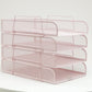 Mind Reader Stackable Paper Tray, Desktop Organizer, File Storage, Office, Metal Mesh, 10.5"L x13.5"W x11.25"H, 4 Pcs., Black