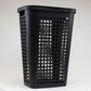 Mind Reader Slim Tapered Laundry Hamper with Lid, 50L Plastic Clothes Basket with Swiss Cross Cut-Outs, Lightweight & Ventilated Laundry Bin with Handles