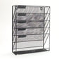 Mind Reader 5-Tier Vertical File Storage, Desktop Organizer, Wall Mount, Office, Metal Mesh, 12.75"L x 4"W x 16"H