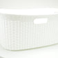 Mind Reader 40L Laundry Basket, Clothes Hamper, Wicker Design, Plastic, 23"L x 14.5"W x 11"H