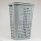 Mind Reader Slim Tapered Laundry Hamper with Lid, 50L Plastic Clothes Basket with Swiss Cross Cut-Outs, Lightweight & Ventilated Laundry Bin with Handles