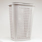 Mind Reader Slim Tapered Laundry Hamper with Lid, 50L Plastic Clothes Basket with Swiss Cross Cut-Outs, Lightweight & Ventilated Laundry Bin with Handles