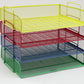 Mind Reader Stackable Paper Tray, Desktop Organizer, File Storage, Office, Metal Mesh, 13.25"L x 9.75"W x 11.25"H, 4 Pcs.
