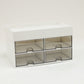 Mind Reader Craft Supply Organizer with Top Tray and 4 Drawers, Desktop Storage for Pens, Scissors, Tape, Beads and Accessories, Plastic, White