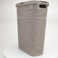 Mind Reader Slim Laundry Hamper with Lid, 40L Clothes Basket, Premium Wicker Design, Plastic