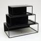 Mind Reader 3 Piece Metal Desktop Riser Set for Monitor, Laptop, and Office Organization, Set of 3, Black