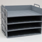 Mind Reader Stackable Paper Tray, Desktop Organizer, File Storage, Office, Plastic, 13.75"L x 10"W x 10.75"H, 4 Pcs.