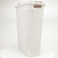 Mind Reader Slim Laundry Hamper with Lid, 40L Clothes Basket, Premium Wicker Design, Plastic