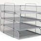 Mind Reader Stackable Paper Tray, Desktop Organizer, File Storage, Office, Metal Mesh, 10.5"L x13.5"W x11.25"H, 4 Pcs., Black