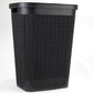 Mind Reader 60L Slim Laundry Hamper, Clothes Basket, Lid, Linen Design, Plastic, 18.25”L x 14.25”W x 23.5”H