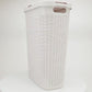 Mind Reader Slim Laundry Hamper with Lid, 40L Clothes Basket, Premium Wicker Design, Plastic