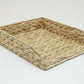 Mind Reader Rattan Paper Tray with Iron Frame, Desktop Organizer, Holds Letter Size Documents, Brown