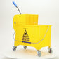 Mind Reader Mobile Heavy Duty Mop Bucket with Down Press Wringer, 22-Quart Capacity, Yellow