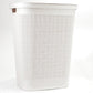 Mind Reader 60L Slim Laundry Hamper, Clothes Basket, Lid, Linen Design, Plastic, 18.25”L x 14.25”W x 23.5”H
