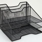 Mind Reader Desktop Organizer, Vertical File Holder, Paper Trays, Office, Metal Mesh, 12.5"L x 11.5"W x 9.5"H