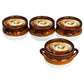 MInd Reader Onion Soup Crocks, 18 oz Capacity, Dishwasher and Microwave Safe, Ceramic, Brown