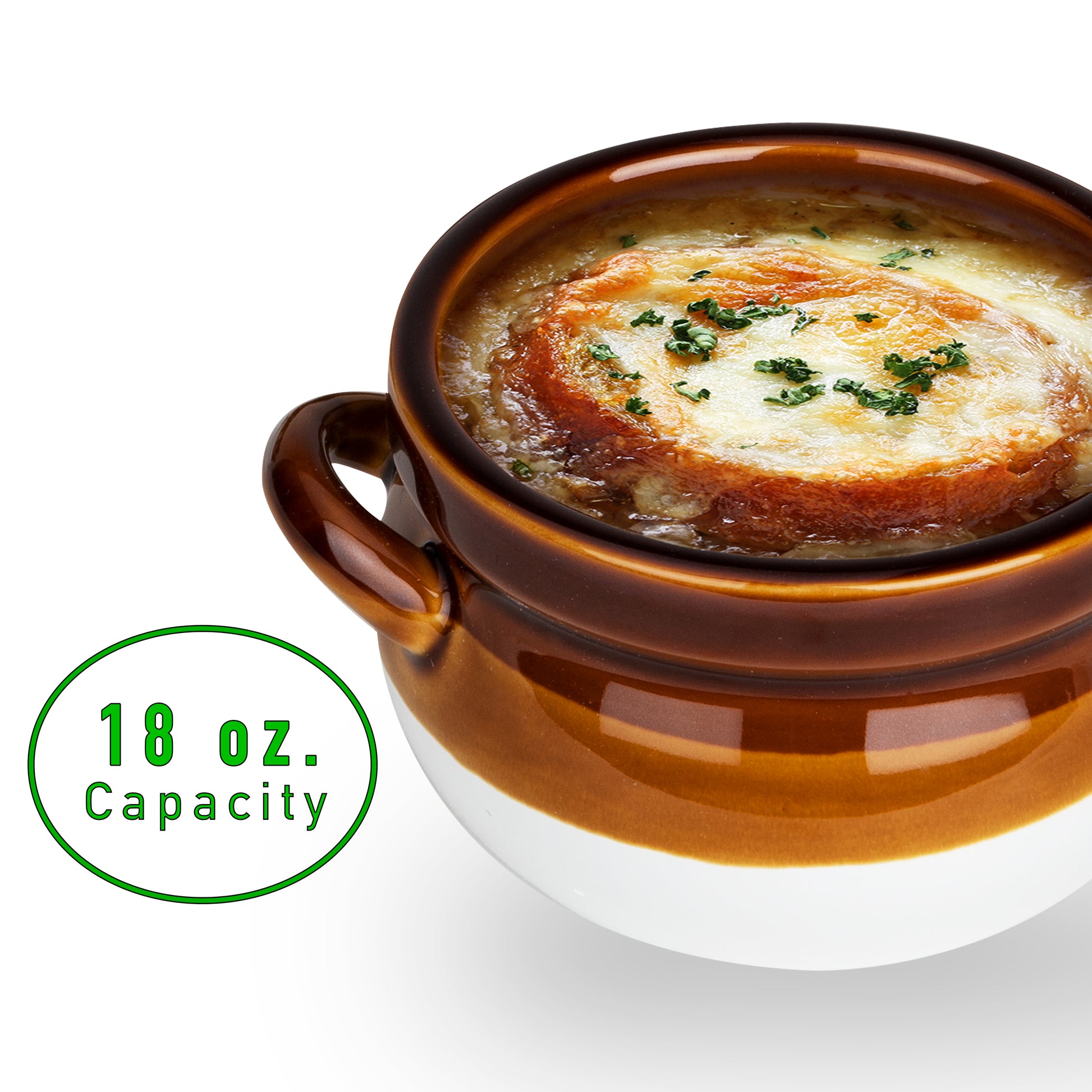 MInd Reader Onion Soup Crocks, 18 oz Capacity, Dishwasher and