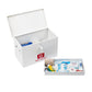 Mind Reader First Aid Box, Emergency Kit, Medical Supply Organizer, Vintage, Buckle Lock, Metal, 13.25"L x 7"W x 8.25"H, Red