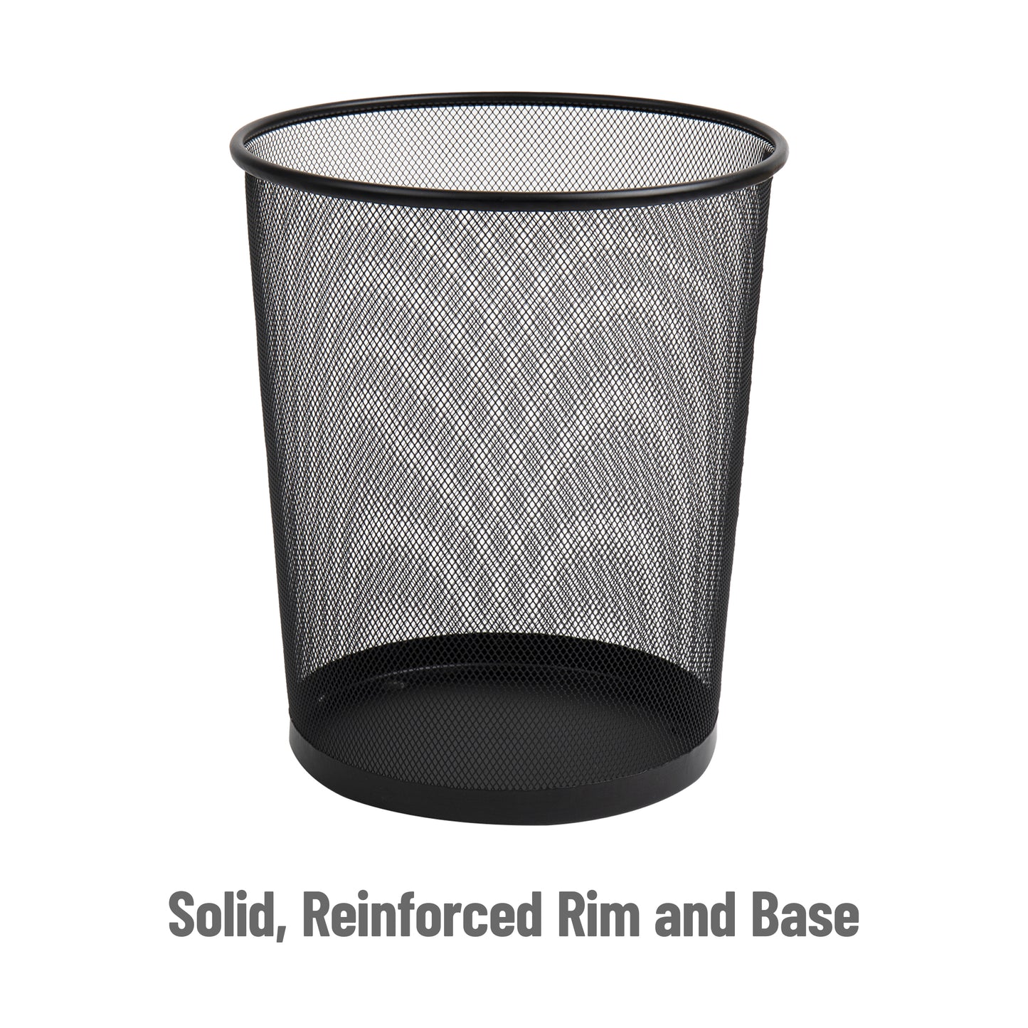 Mind Reader Mesh Trash Can, 16.65L (4.4 gal), Waste Paper Basket, Round, Office, Metal Mesh, 11.5"L x 11.5"W x 13.75"H