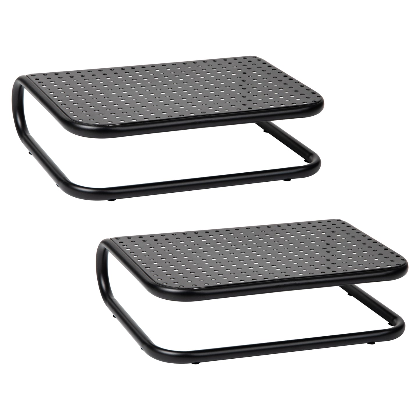 Mind Reader Elevate Collection, Monitor Stand, 40lb. Capacity, Ventilated, Metal, Set of 2, Black