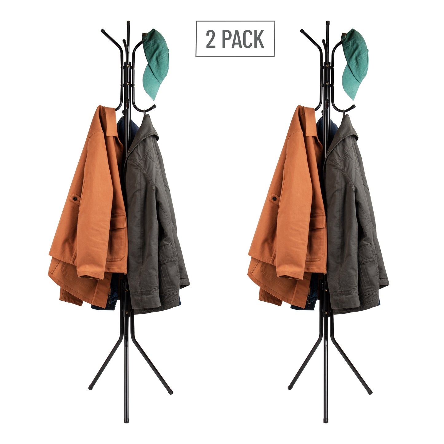 Mind Reader Coat Rack, Hall Tree, Freestanding, Coat Tree, Hat, Jacket, Purse, Metal, 14.75"L x 16.5"W x 69"H