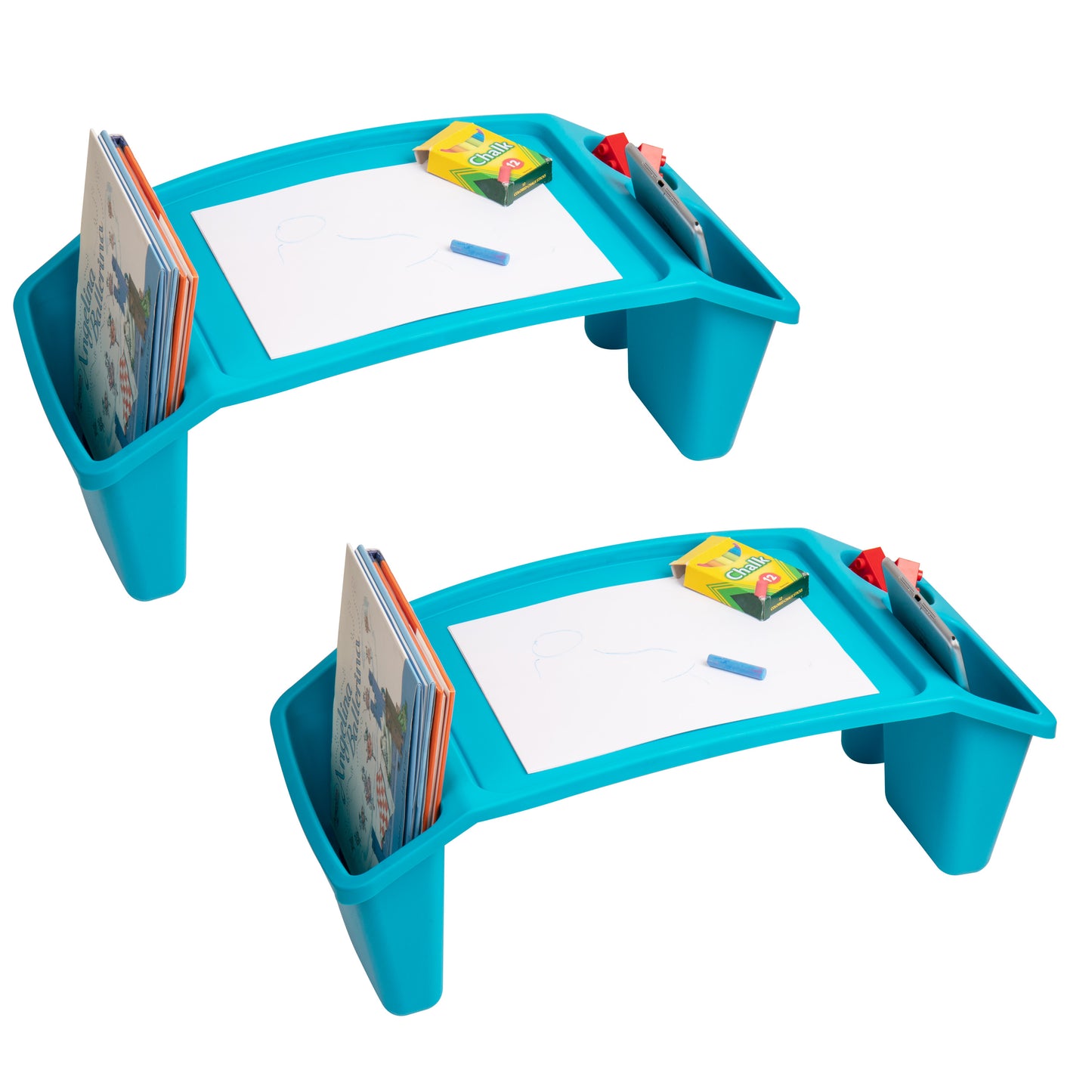 Mind Reader Kids Lap Desk, Activity Tray, Drawing, Stackable, Classroom, Portable, Plastic, 22.25"L x 10.75"W x 8.5"H