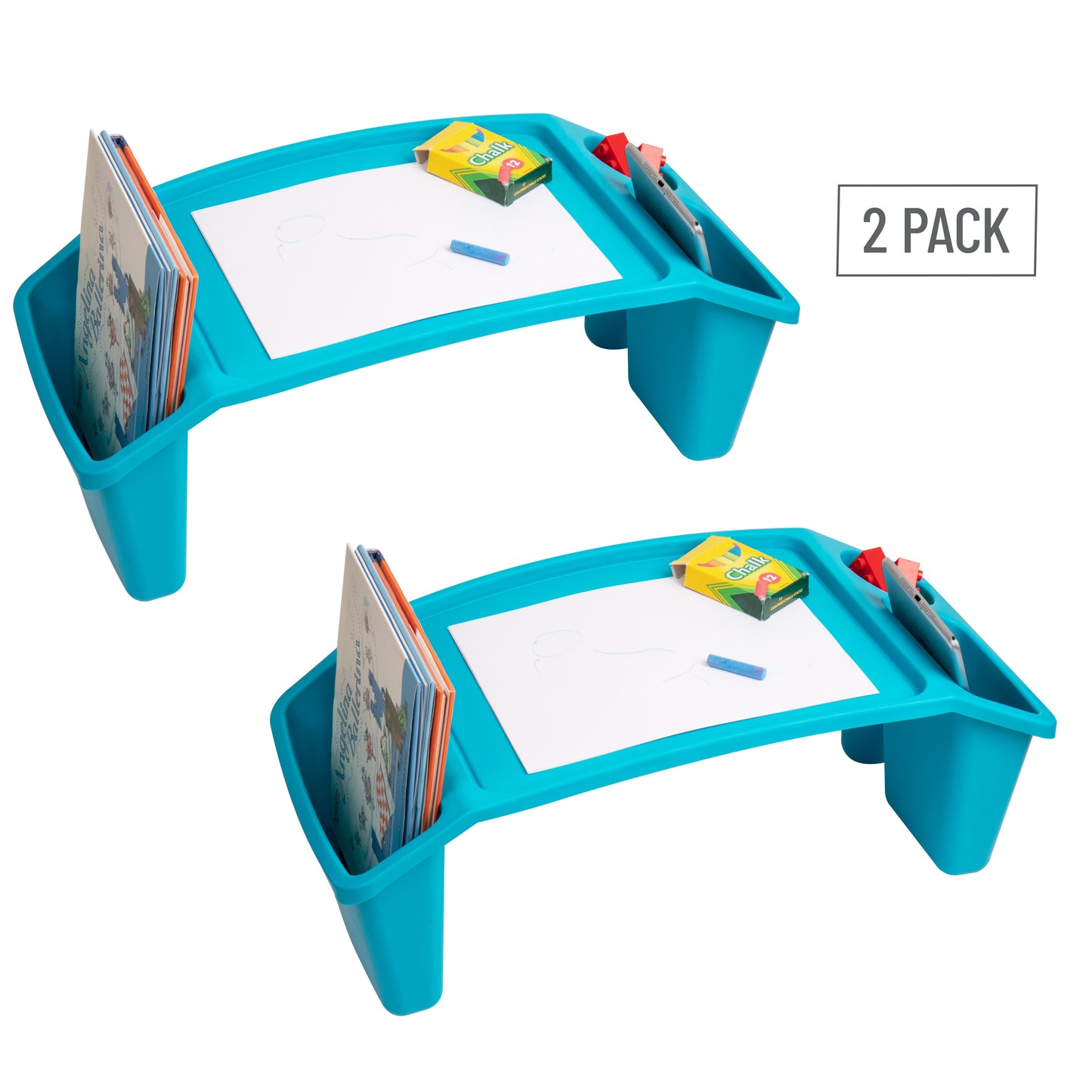 Mind Reader Kids Lap Desk, Activity Tray, Drawing, Stackable, Classroom, Portable, Plastic, 22.25"L x 10.75"W x 8.5"H