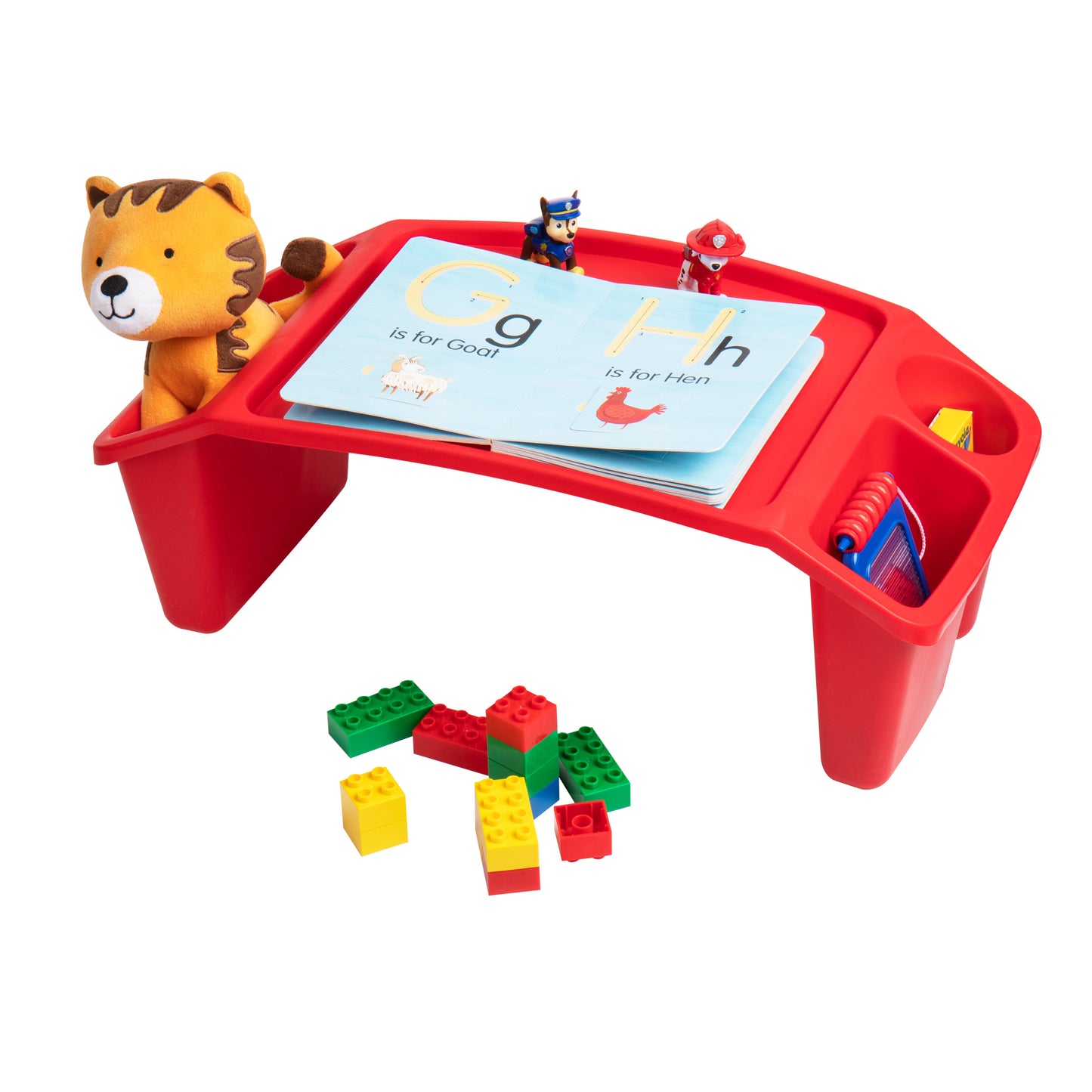 Mind Reader Kids Lap Desk, Activity Tray, Drawing, Stackable, Classroom, Portable, Plastic, 22.25"L x 10.75"W x 8.5"H