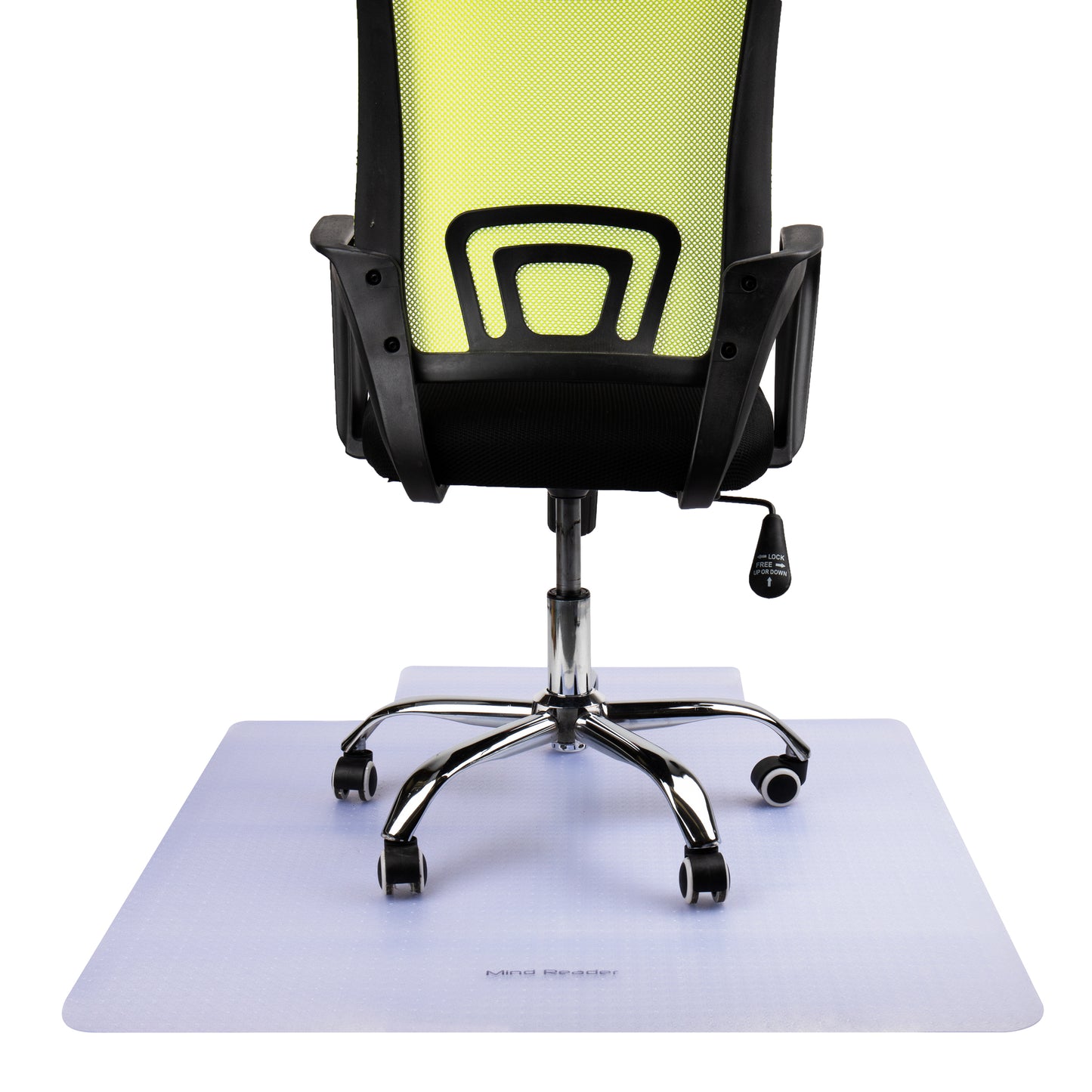 Mind Reader Office Chair Mat for Carpet, Under Desk Protector, Carpet Grips, Rolling, PVC, 47.5"L x 35.5"W x 0.125"H, Clear
