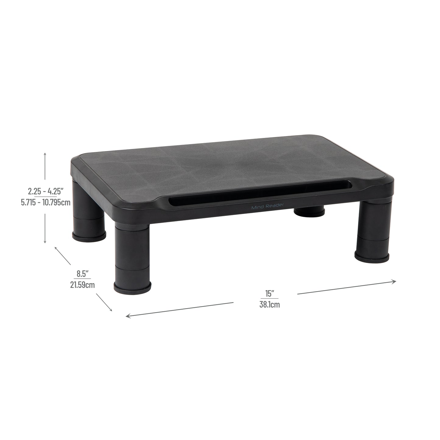 Mind Reader Anchor Collection, Monitor Stand, 50lb. Capacity, Set of 2, Black
