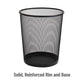 Mind Reader Network Collection, Waste Paper Basket, 4.5 Gallon Capacity, Reinforced Solid Rim and Base, Metal Mesh, Set of 3, Black