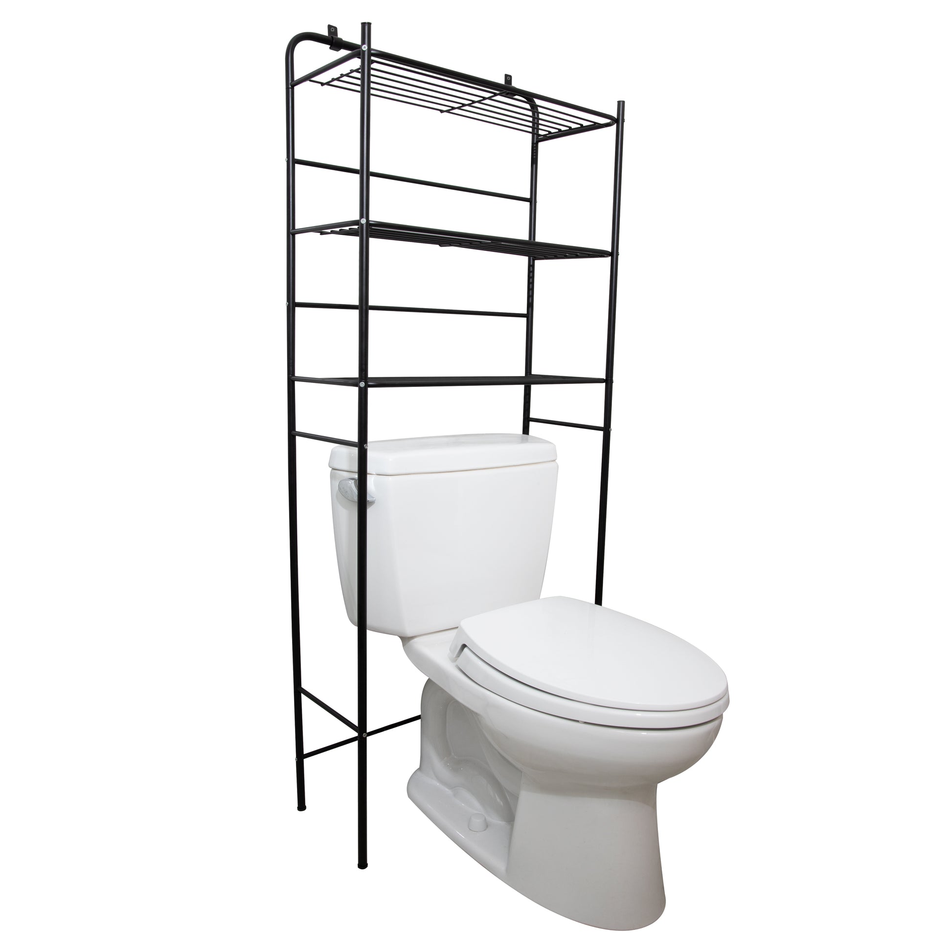 Over The Toilet Storage, 3-Tier Industrial Over Toilet Bathroom Organizer, Bathroom  Shelves Over Toilet with Adjustable Feet