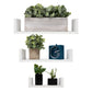 Mind Reader 3 Pack Of U Floating Wall Shelves with Invisible Brackets for Living Room, Bedroom, Bathroom, Kitchen Decor