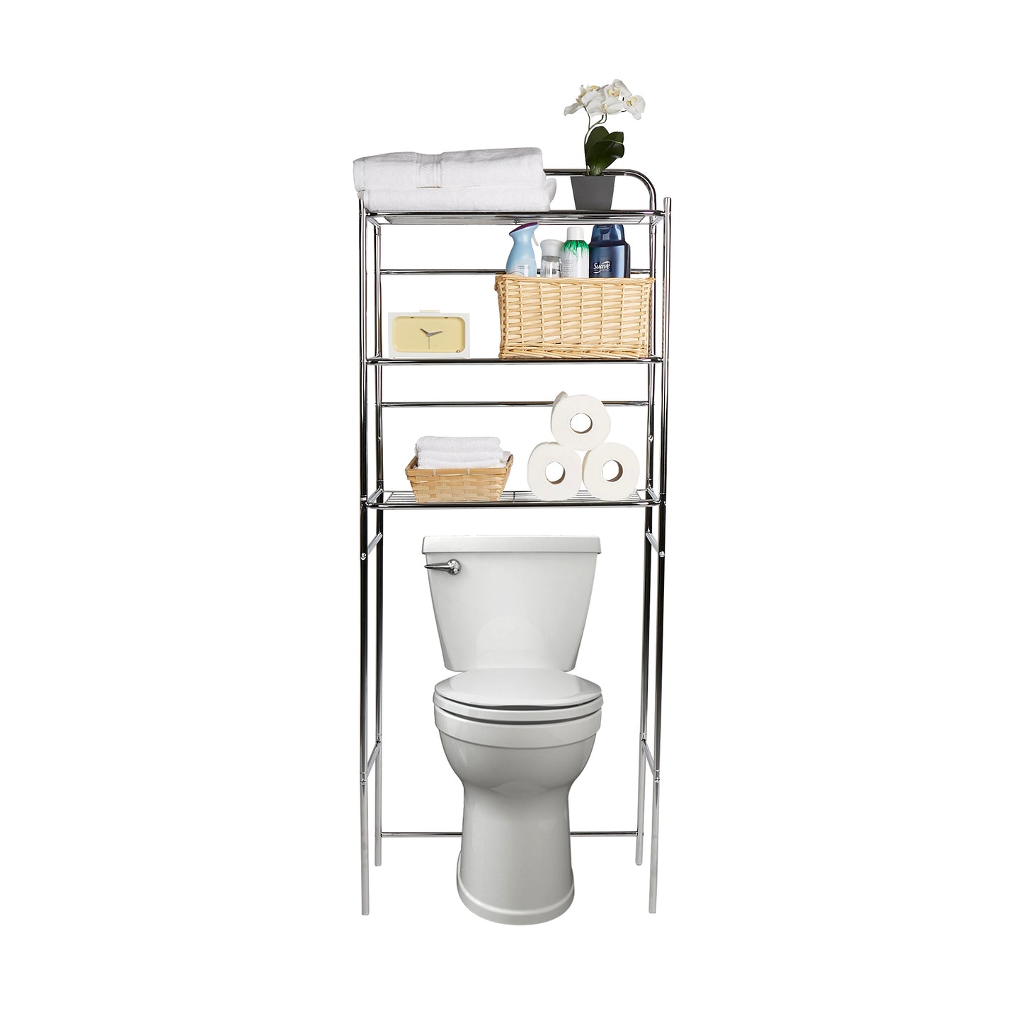 Mind Reader Alloy Collection, 3-Tier Over the Toilet Space Saver Rack, Metal