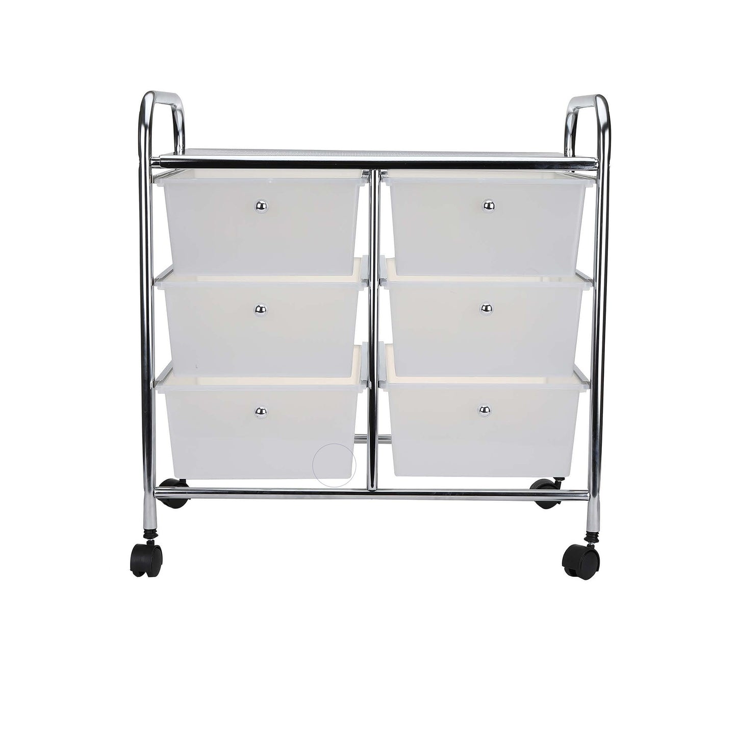 Mind Reader Rolling Cart with Drawers, Utility Cart, Craft Storage, Kitchen, Metal, 24.25"L x 15.25"W x26.25"H, Black, Silver