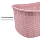 Mind Reader 40L Laundry Basket, Clothes Hamper, Wicker Design, Plastic, 23"L x 14.5"W x 11"H