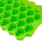 Mind Reader Silicone Ice Cube Tray, Honeycomb Mold with Removable Cover, Creates 37 Frozen Cubes, Set of 4, Green