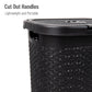 Mind Reader Basket Collection, Slim Laundry Hamper, 50 Liter (15kg/33lbs) Capacity, Cut Out Handles, Attached Hinged Lid, Ventilated
