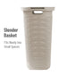 Mind Reader 60L Slim Laundry Hamper, Clothes Basket, Lid, Wicker Design, Plastic, 17.65"L x 13.75"W x 24.15"H