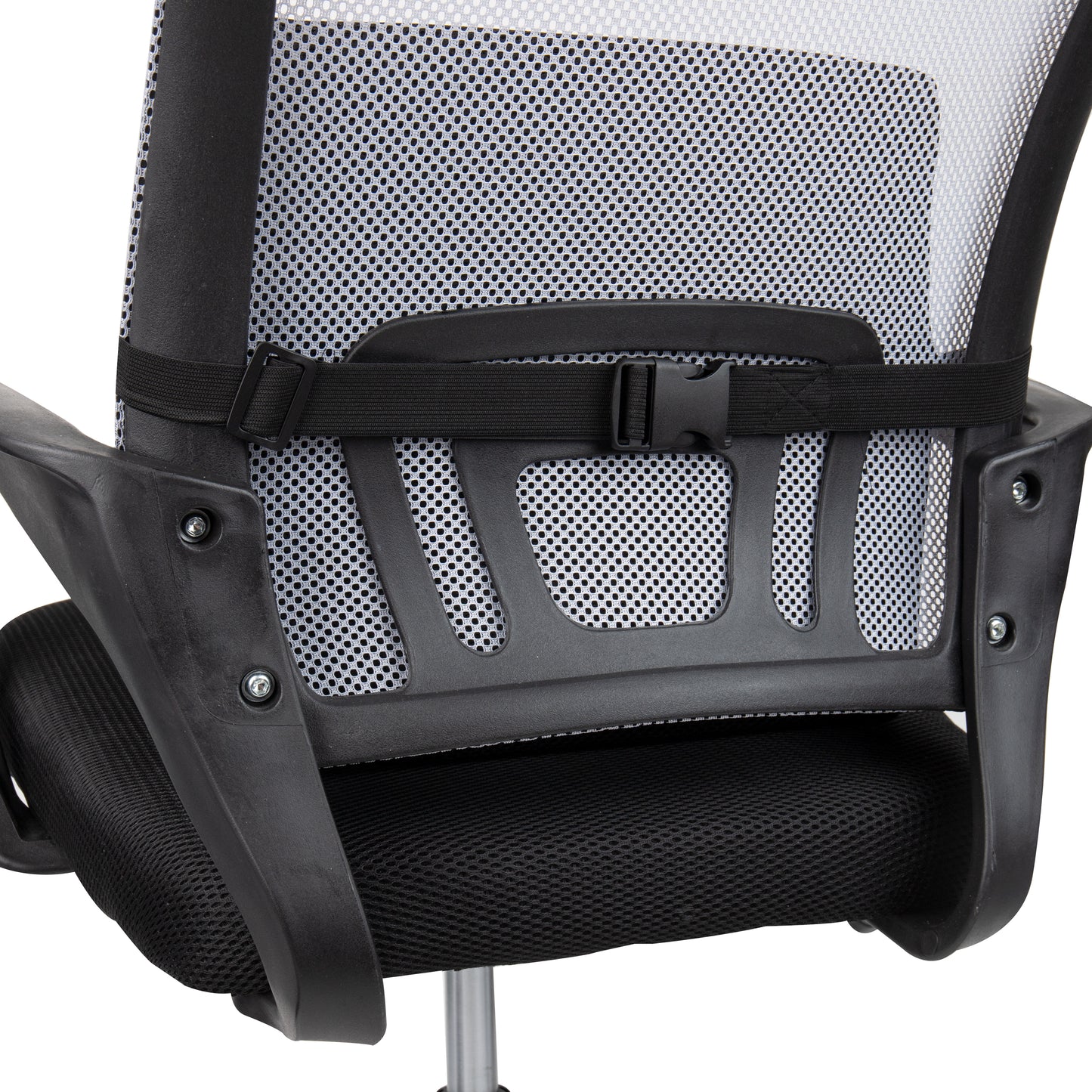 Mind Reader Harmony Collection, Ergonomic Lower Back Cushion, Memory Foam Support, Attaches to Office Chair, Fabric Mesh Surface, Lower Back Pressure Relief, Posture Support, Black