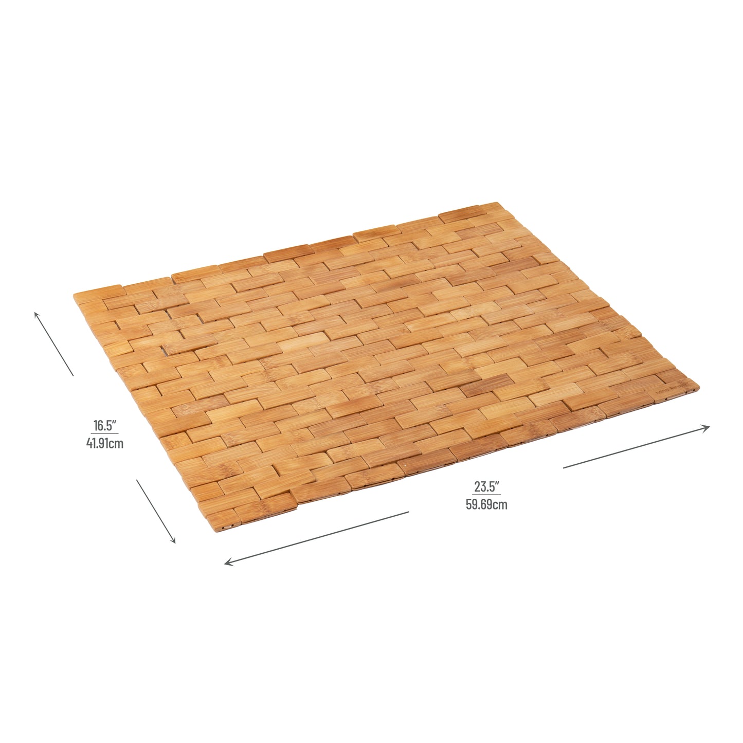 Mind Reader Bath Mat, Shower Mat, Bathtub Mat, Bathroom Accessory, Wood, Rayon from Bamboo, 23.5"L x 16.5"W x 0.4"H, Brown