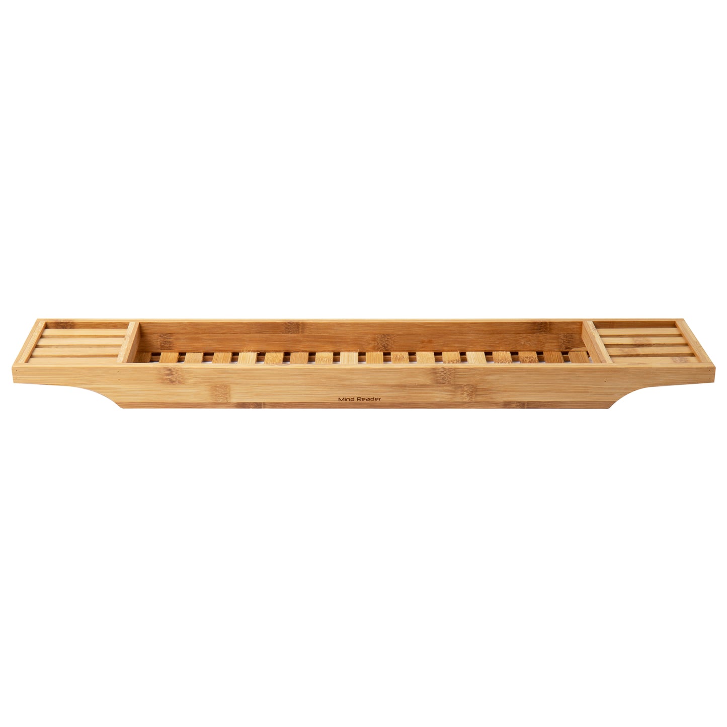 Mind Reader Bathtub Tray, Shower Organizer, Bathroom Accessory, Wood Tray, Rayon from Bamboo, 27.5" L x 5.75"Wx 1.75"H, Brown