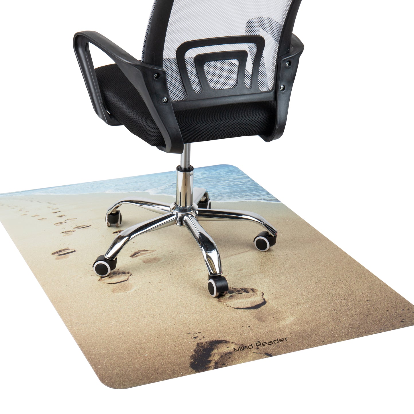 Mind Reader Office Chair Mat for Hardwood Floors, Under Desk Floor Protector, Polycarbonate, 47.25"L x 35.25"W x 0.125"H, Tan