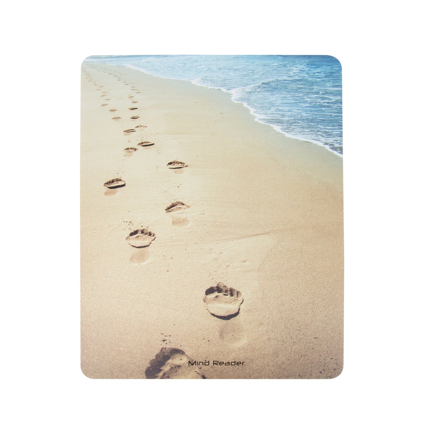 Mind Reader 9-to-5 Collection, Office Chair Mat for Hardwood Floors, Polycarbonate, Life's a Beach Art, 47.25"L x 35.25"W x 0.125"H, Tan