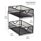 Mind Reader Network Collection, 2-Tier Sliding Basket Storage, Kitchen, Desk, Makeup, Cabinet Organizer, Metal Mesh, Set of 2, Silver